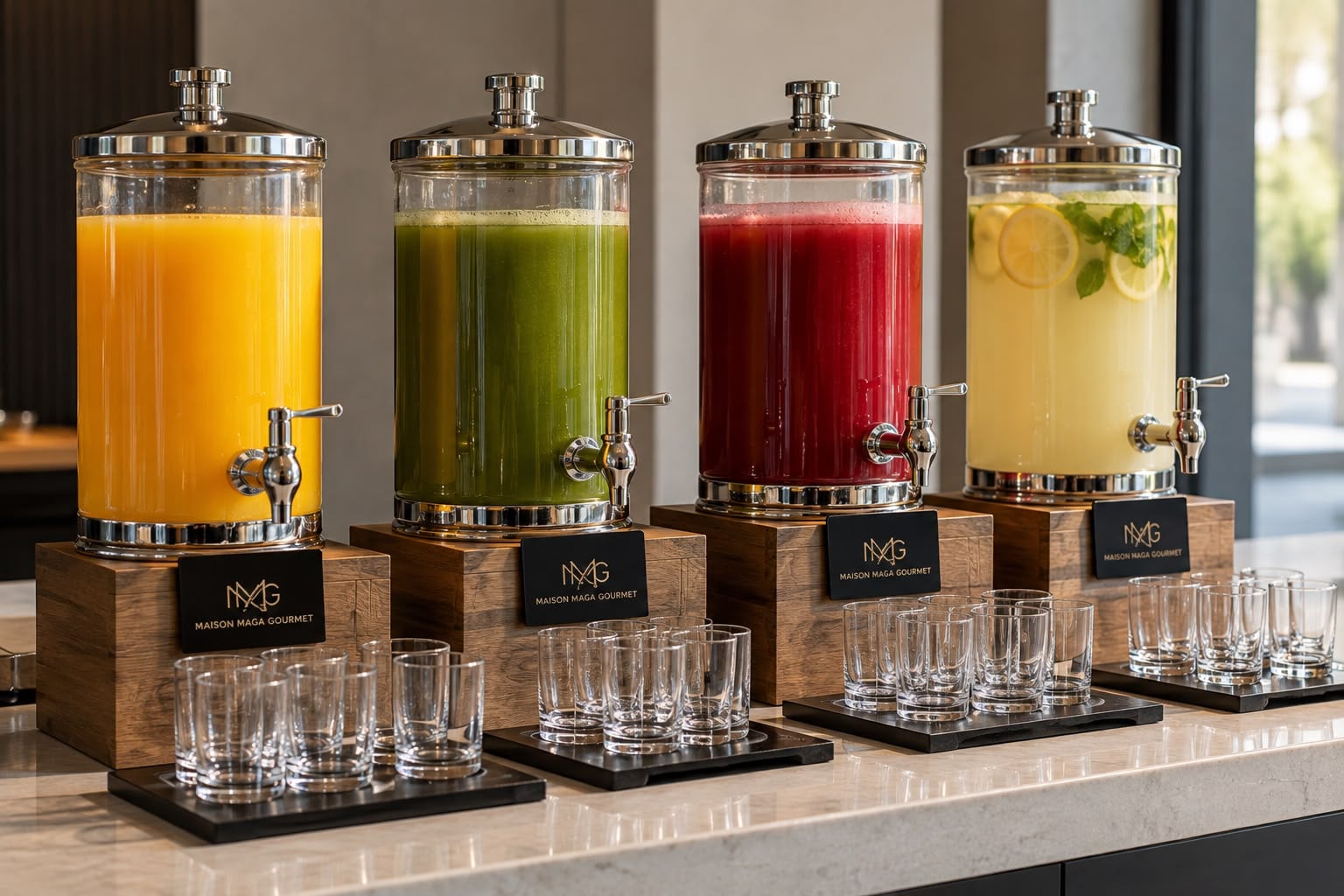 Fontaines de jus de fruits frais pour un buffet ou une pause café à Marrakech