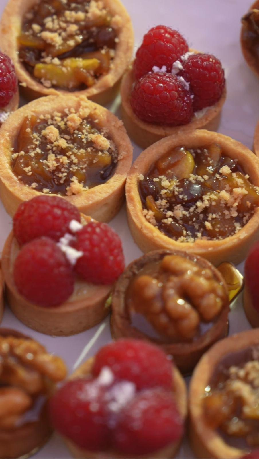 Tartelettes framboise, mignardises pour réception à Marrakech